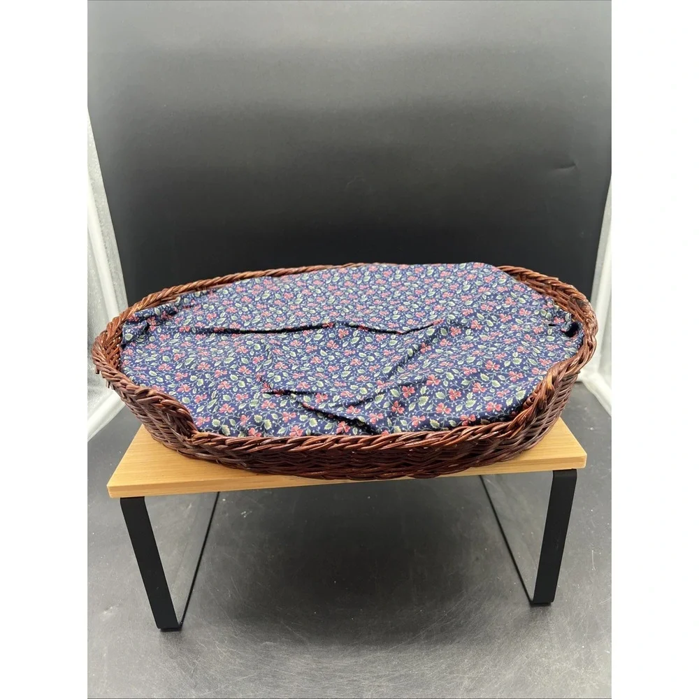 Charming Pet/Doll Bed Basket- 13x10- Wicker Rattan Small Cat, Furry Friend
